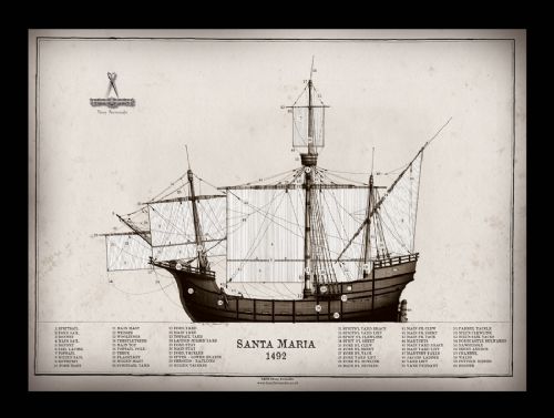 22) Santa Maria 1492 by Tony Fernandes - signed open print